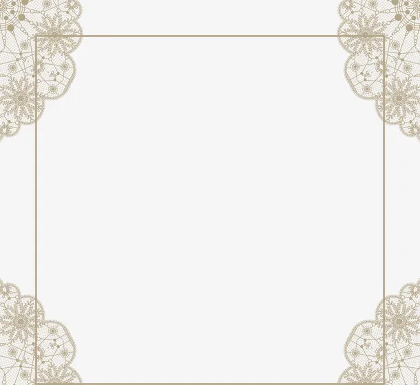 抽象花卉花边蕾丝装饰边框免抠