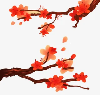 手绘卡通梅花素材免抠