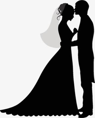 现代婚礼人物剪影免抠