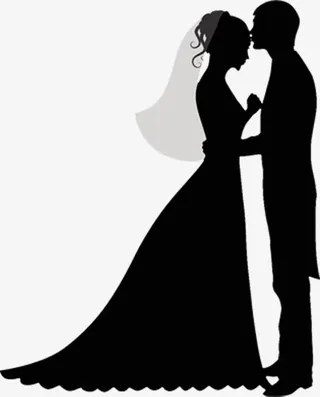 现代婚礼人物剪影免抠