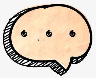 手绘卡通粉色对话框免抠