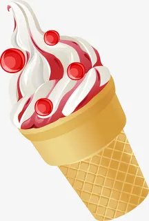 草莓美味冰淇淋免抠