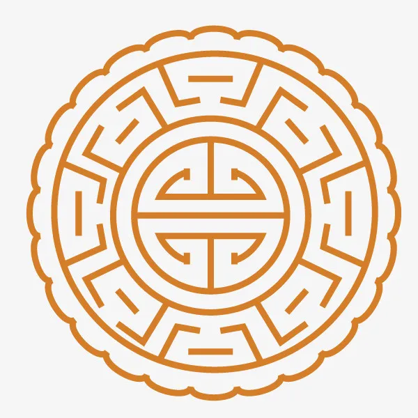线条花纹图案月饼免抠