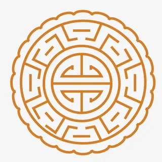 线条花纹图案月饼免抠