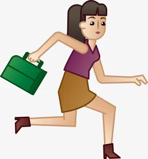 匆忙奔跑的女人免抠