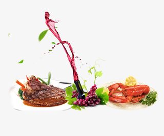 红酒牛排龙虾美食免抠