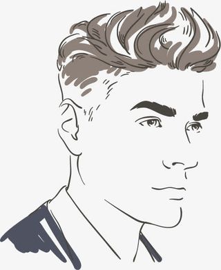 时尚男性素描人物设计矢量素材,免抠