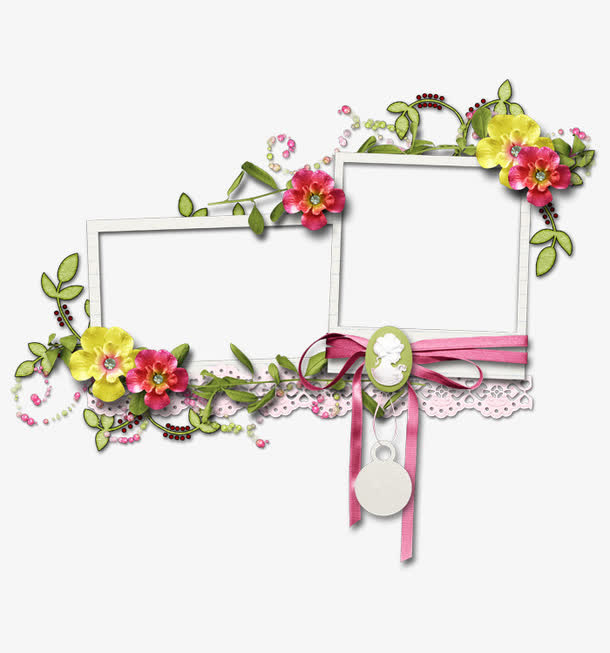 蕾丝花朵边框免抠