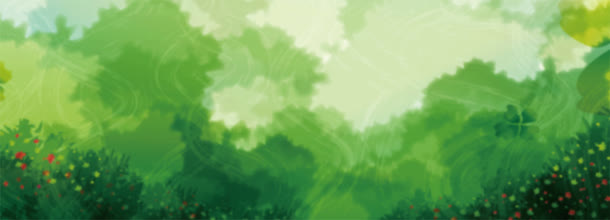 绿色梦幻清新春季风景免抠