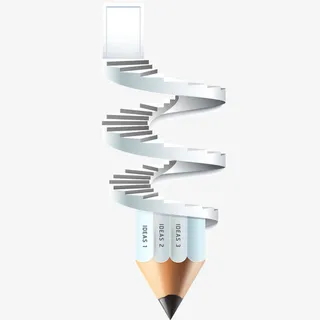 创意铅笔阶梯免抠