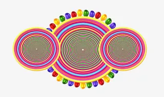 卡通七彩螺旋纹免抠