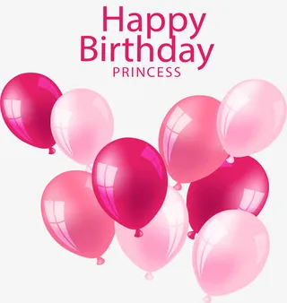 梦幻粉红色派对气球免抠