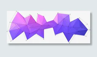 渐变紫色低多边形免抠