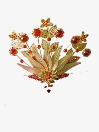 黄金新娘头饰免抠