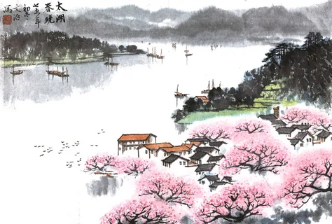 太湖春晓广告背景高清 太湖春晓广告背景高清