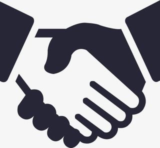 手绘黑色握手图标免抠