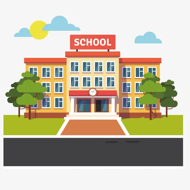 可爱树木校园矢量卡通免抠手绘/卡通卡通元素