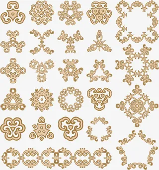 棕色中国风花纹边框免抠