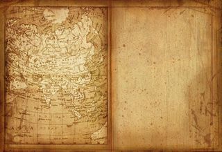 怀旧纸张上的地图免抠