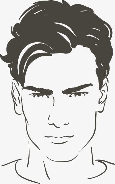 时尚男性素描人物设计矢量素材,免抠标签元素