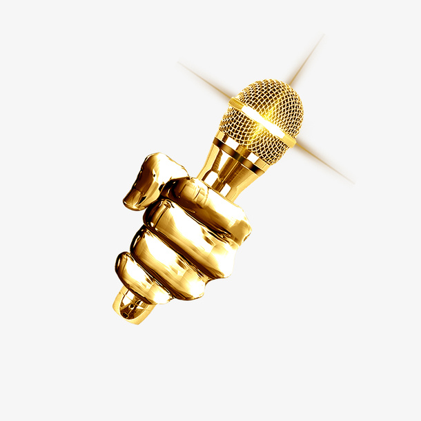 金色讲师麦克风免抠