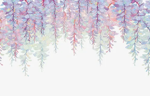紫藤花的淡色背景免抠