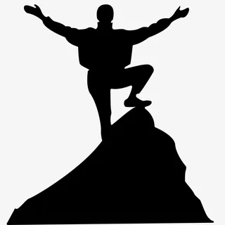 卡通登山山顶剪影免抠