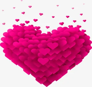 粉色温馨手绘爱心造型浪漫免抠