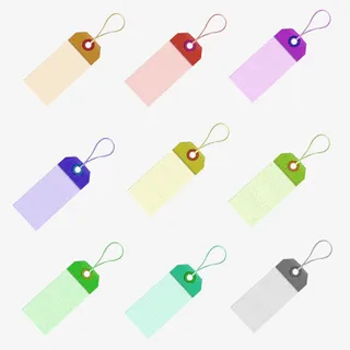 9种颜色标签免抠