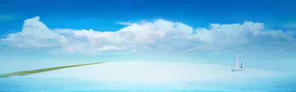 淘宝服饰蓝天白云清新背景banner