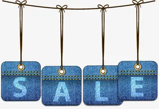 牛仔布纹标签图片免抠