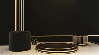 C4D，黑金，舞台，高端高清