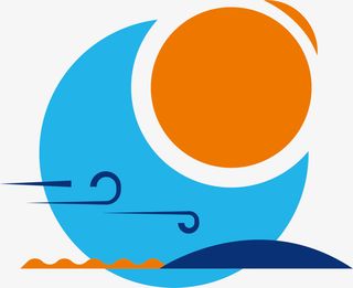 蓝色扁平月亮太阳免抠