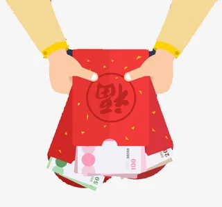百元大钞红包免抠