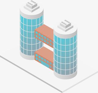 创意立体办公大楼图免抠