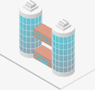 创意立体办公大楼图免抠
