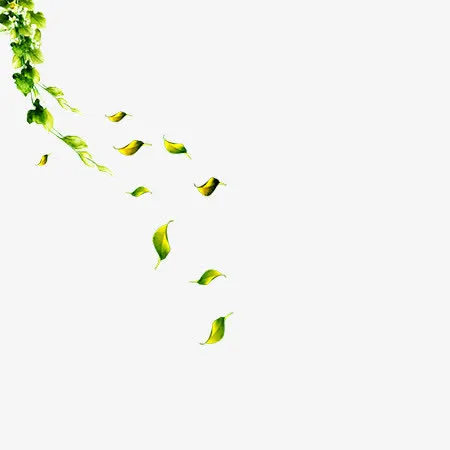 绿色落叶唯美免抠