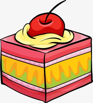 红色立体卡通蛋糕免抠