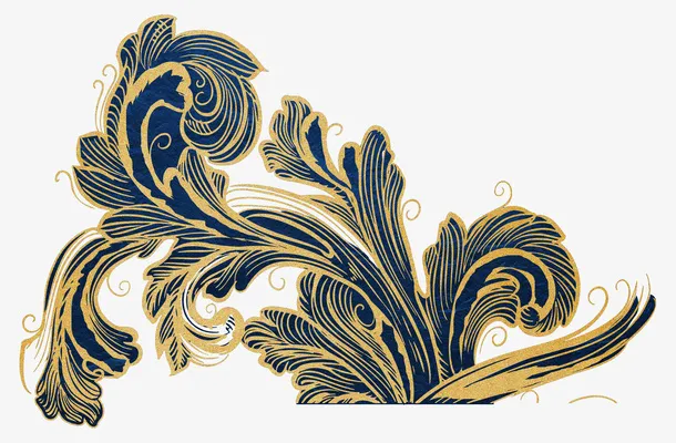 孔雀尾中国风装饰免抠