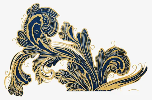 孔雀尾中国风装饰免抠