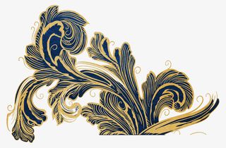 孔雀尾中国风装饰免抠