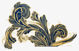 孔雀尾中国风装饰免抠