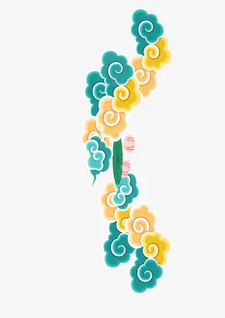 云彩多色中国风免抠