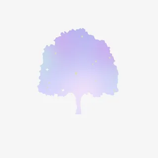 彩色渐变扁平树免抠