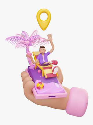 C4D 手机 手 购物 定位免抠