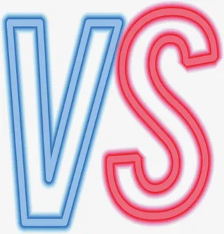 红蓝色霓虹对比框免抠