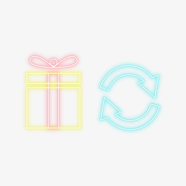 创意彩色霓虹灯免抠