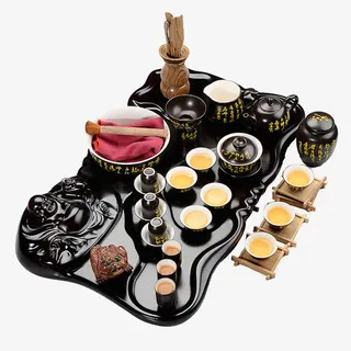 黑檀木茶具组合套装免抠