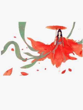 唯美水粉画免抠