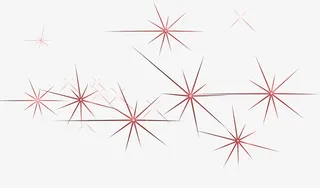 红色星光效果元素免抠